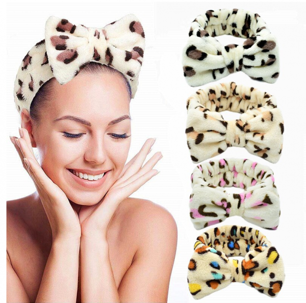Plüsch Beauty-Haarband für Gesichtspflege | elastisch